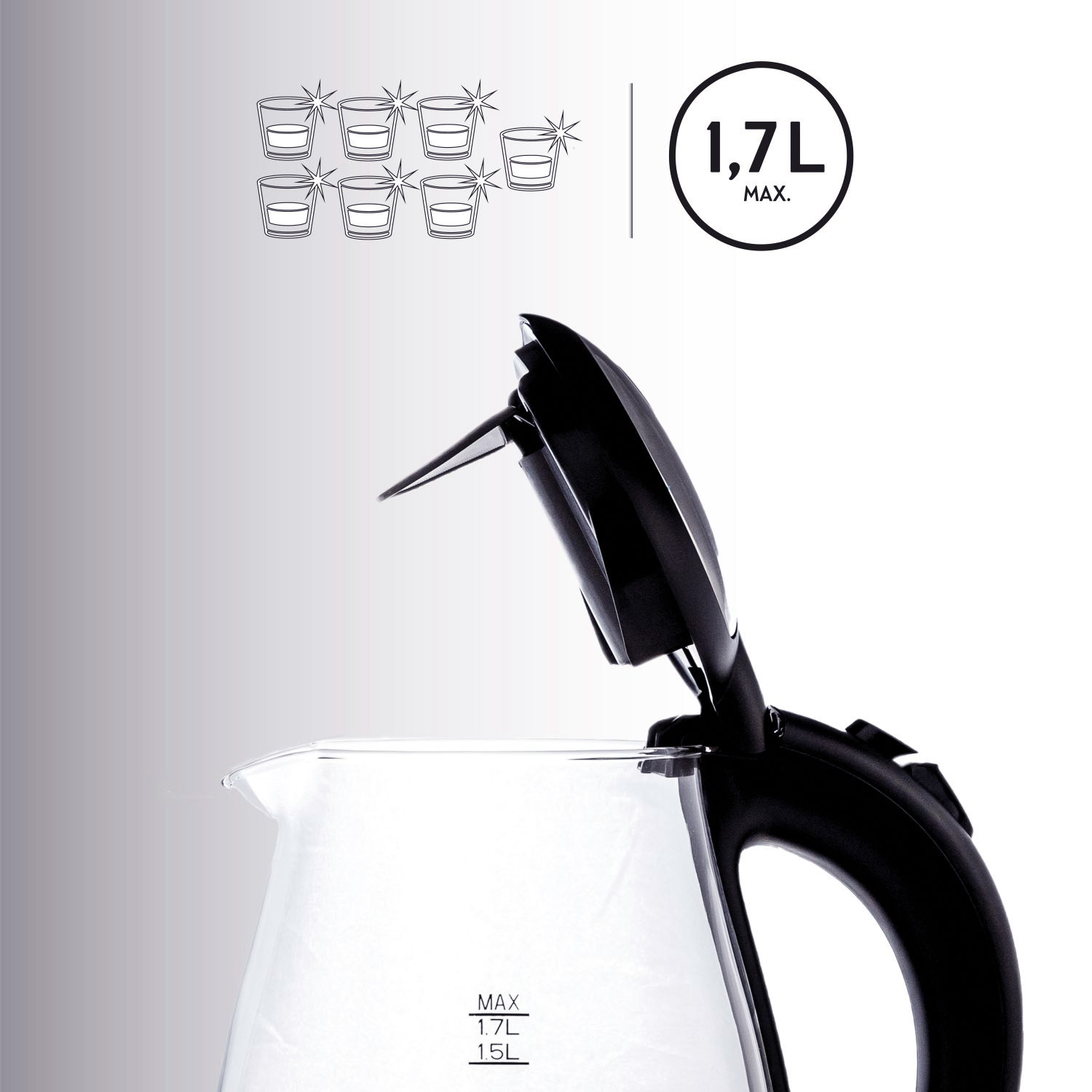 Glaswasserkocher | 2200W | 1,7 Liter